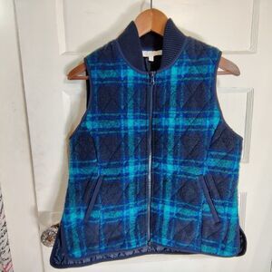 Talbots Petites Wool Blend Vest Sz S in Turquoise Green